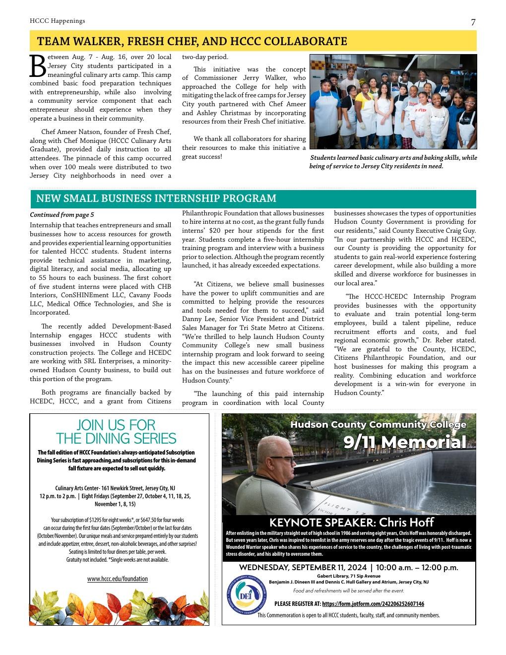 Fresh Chef community culinary program documented by Hudson County Community College